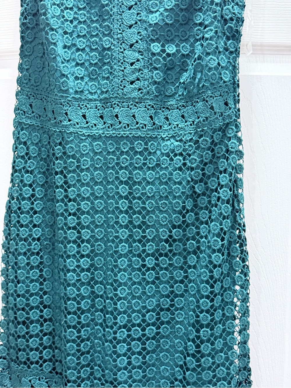 Teal Crochet Lace Dress
